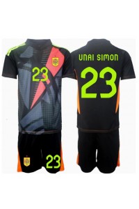 Fotbalové Dres Španělsko Unai Simon #23 Brankářské Dětské Venkovní Oblečení ME 2024 Krátký Rukáv (+ trenýrky)